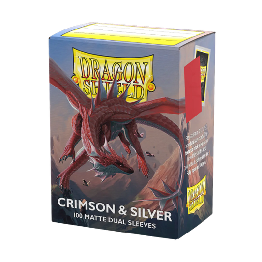 Dragon Shield - Crimson & Silver - Dual Matte Sleeves 100ct