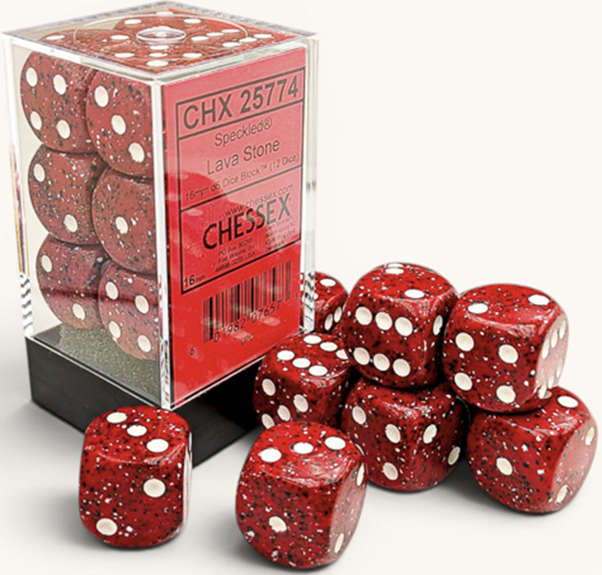 Chessex Speckled 12D6 Lava Stone 16MM