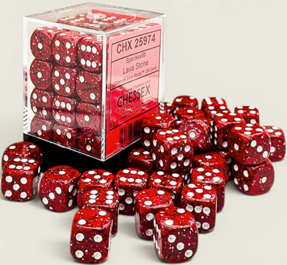 Chessex Speckled 36D6 Lava Stone 12MM