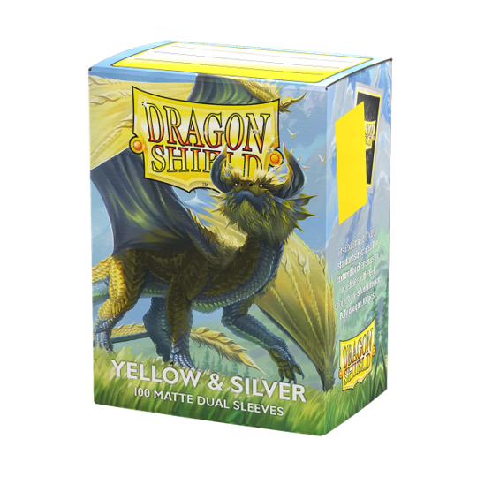 Dragon Shield Sleeve - Dual Matte Yellow & Silver 100ct