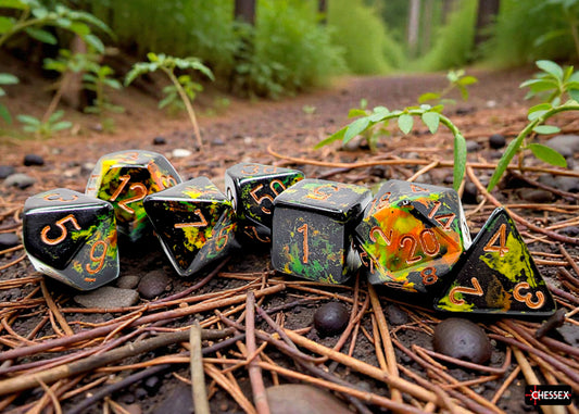 Brush 7-Die Set Polyhedral Deep Forest/Gold
