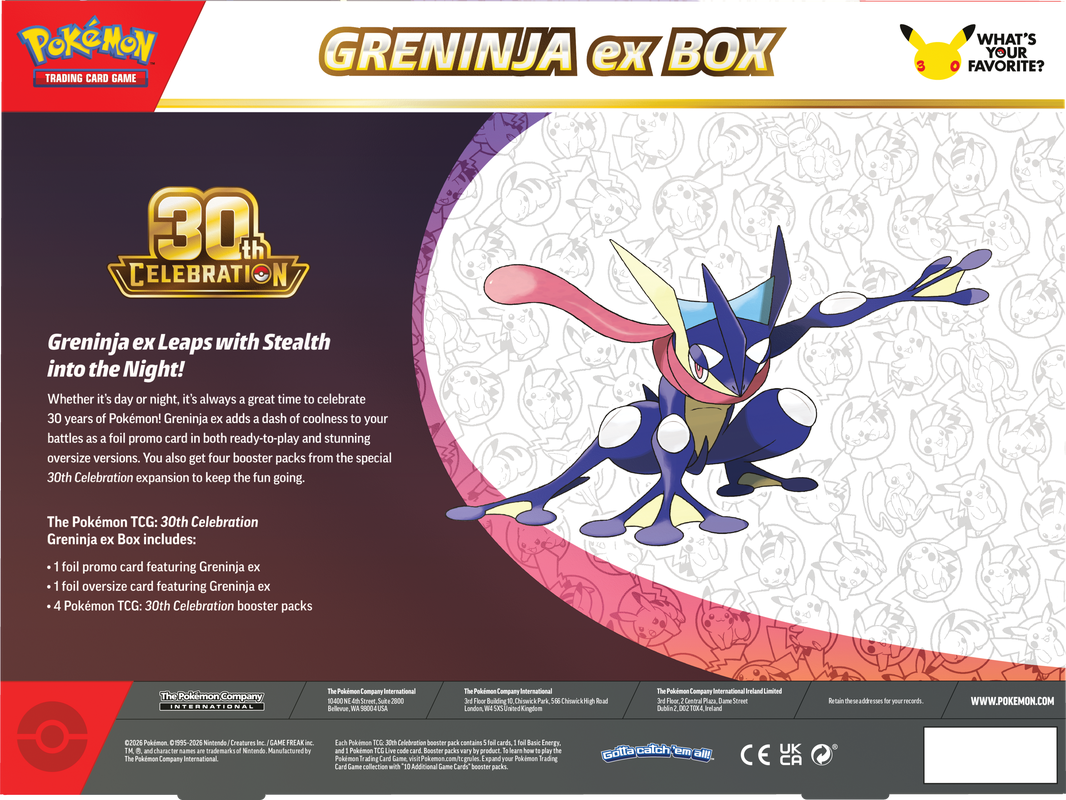 Pokémon TCG: 30th Celebration Sylveon Ex/Greninja Ex Box {Pre-Order}