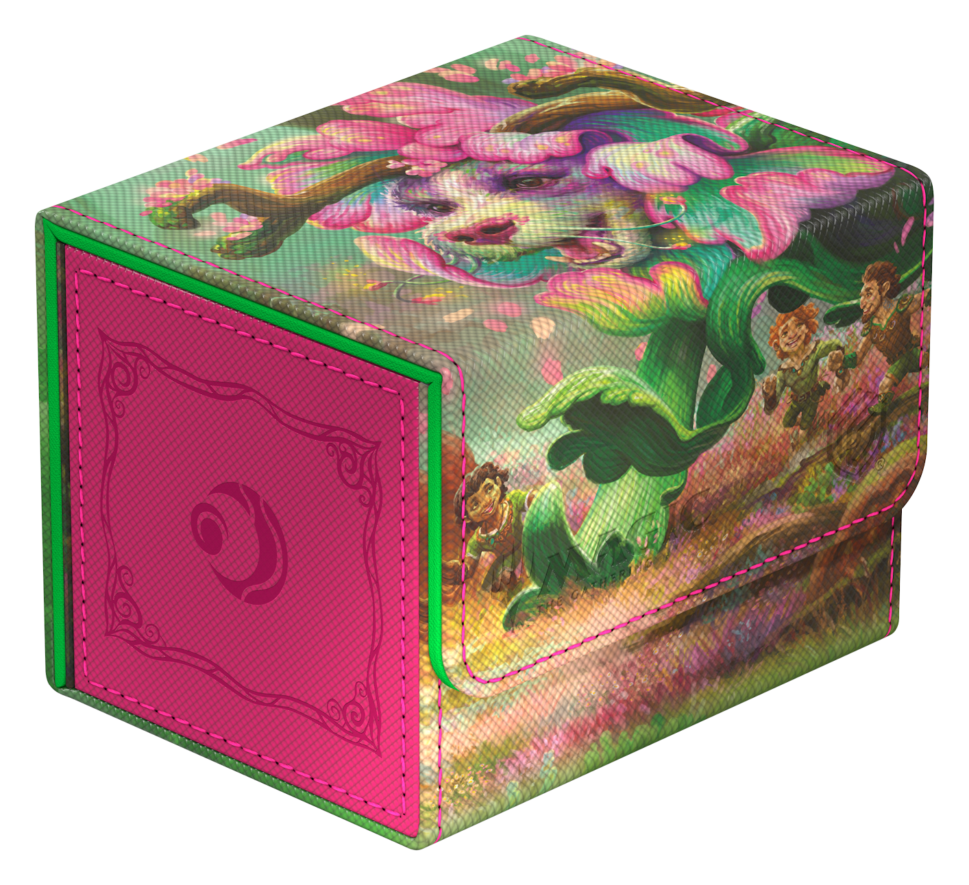 Colorful box with animated design on a white background