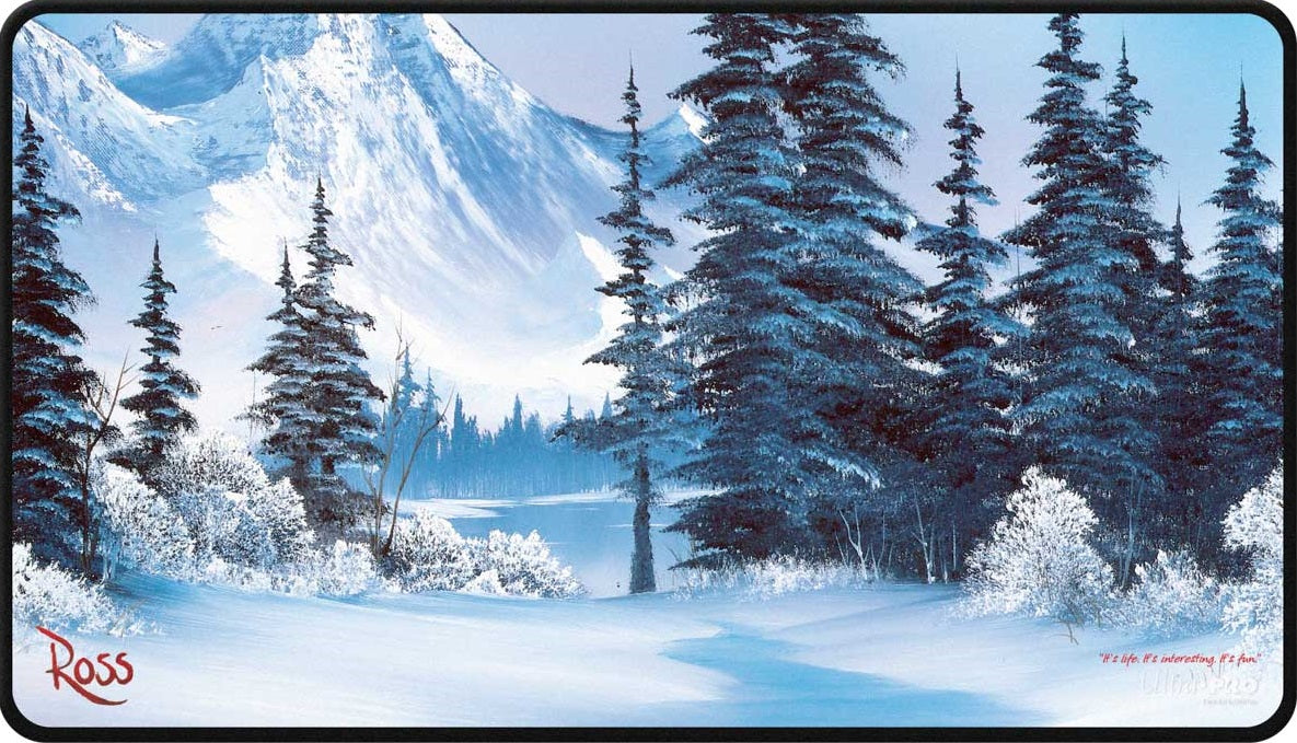 Ultra Pro - Bob Ross Winter Paradise Black Stitched Playmat