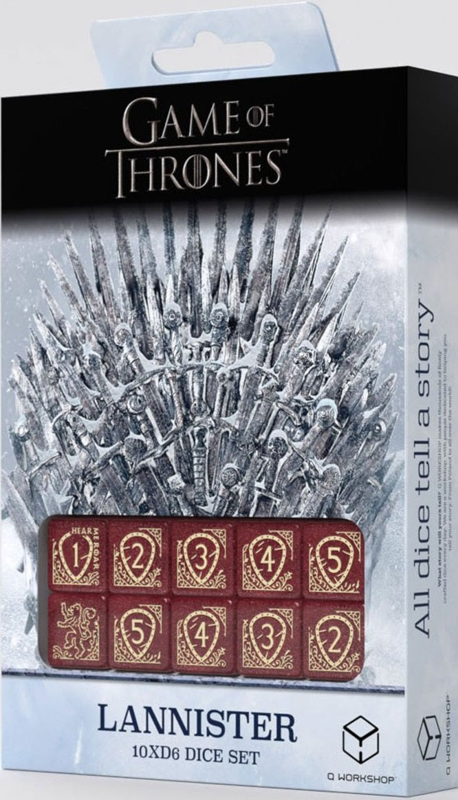 Game of Thrones Lannister 10 X D6 Dice Set