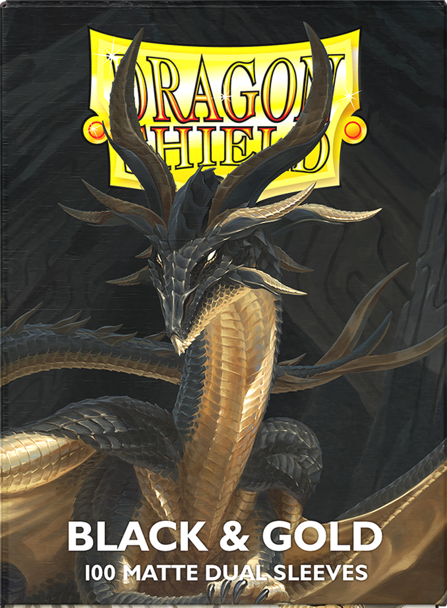 Dragon Shield -  Dual Matte Black & Gold 100 Count Standard Sleeves
