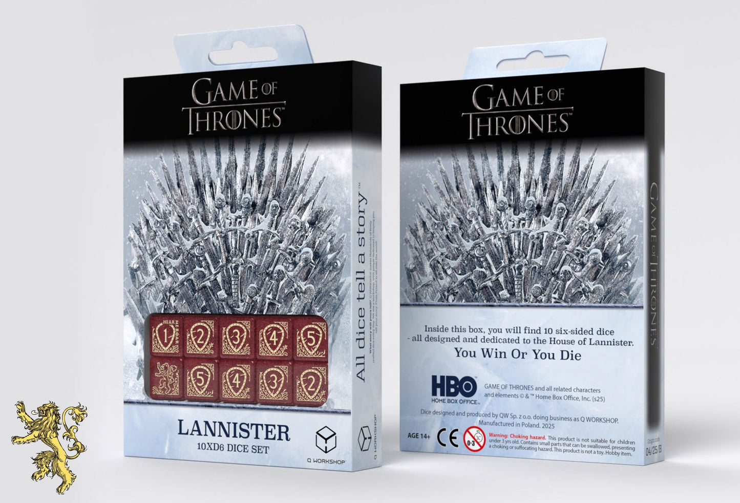Game of Thrones Lannister 10 X D6 Dice Set