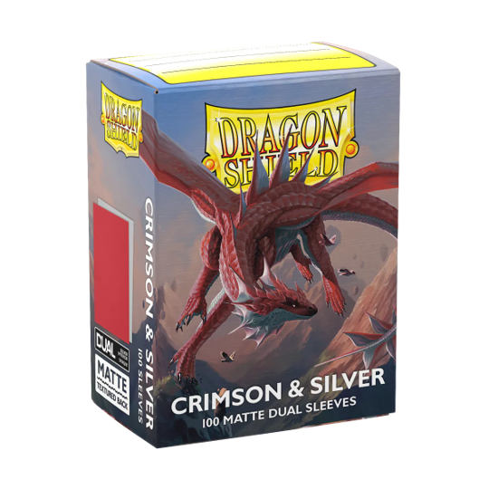 Dragon Shield - Crimson & Silver - Dual Matte Sleeves 100ct