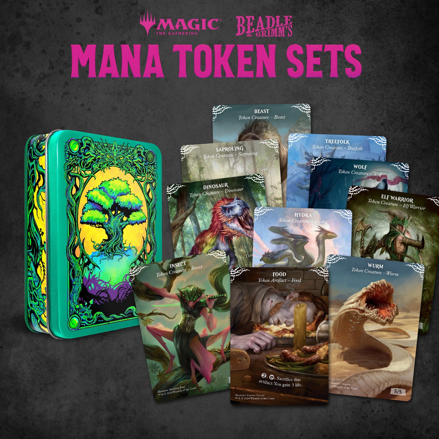 Beadle & Grimm's Magic the Gathering Mana Token Set - Green