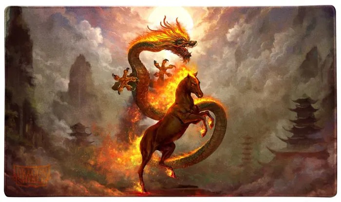 Dragon Shield Playmat With Tube Fire Horse