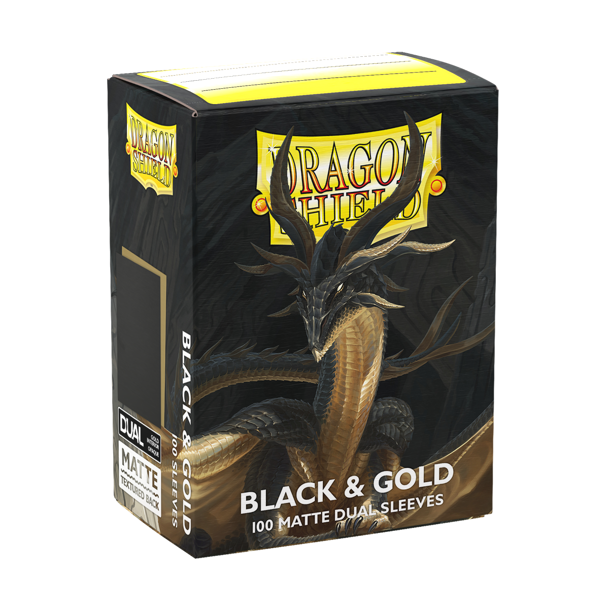 Dragon Shield -  Dual Matte Black & Gold 100 Count Standard Sleeves
