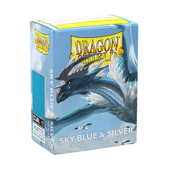Dragon Shield - Sky Blue & Silver - Dual Matte Sleeves 100ct