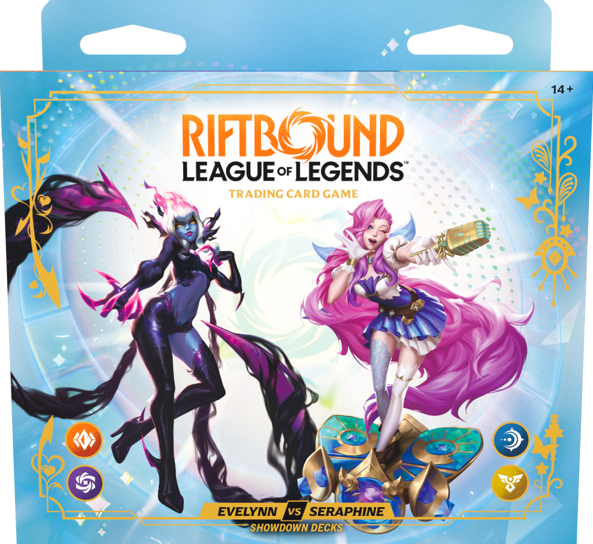 Riftbound League of Legends TCG Radiance Showdown Deck Display - Evelynn vs Seraphine 4Ct (Pre-Order) product image