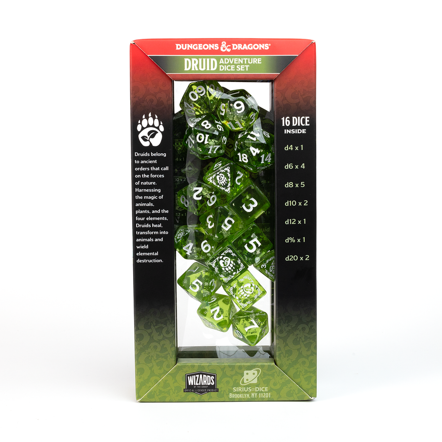Dungeons & Dragons Adventure Dice by Sirius Dice - Druid [Green]