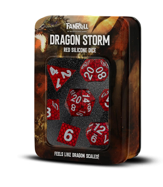 FanRoll Dragon Storm Silicone Dice - Red Dragon Scales