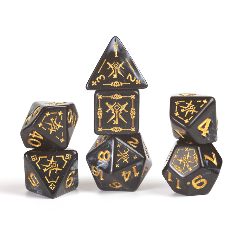 Dungeons & Dragons Adventure Dice by Sirius Dice - Rogue [Black]