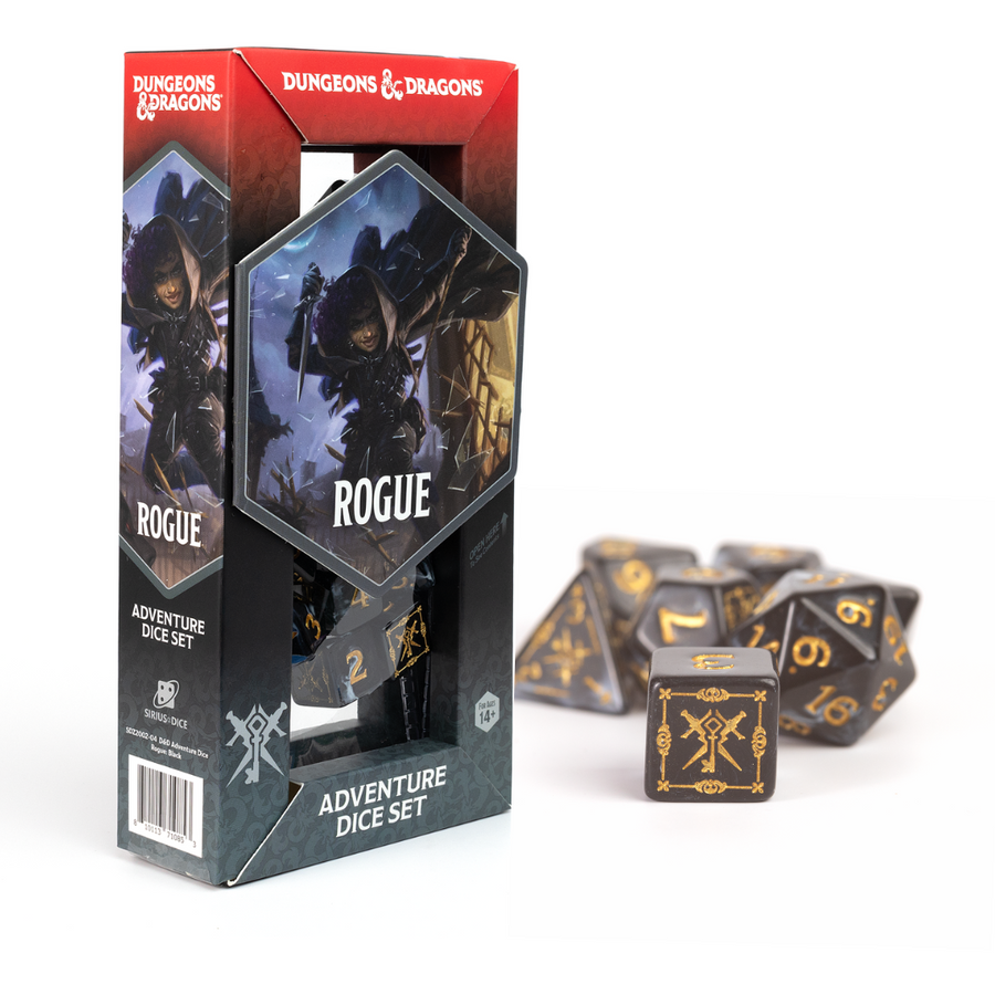 Dungeons & Dragons Adventure Dice by Sirius Dice - Rogue [Black]