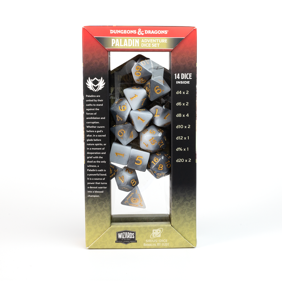 Dungeons & Dragons Adventure Dice by Sirius Dice - Paladin [White/Grey]