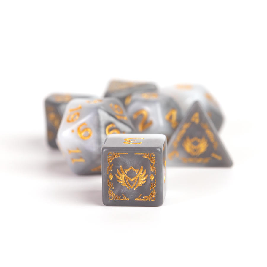 Dungeons & Dragons Adventure Dice by Sirius Dice - Paladin [White/Grey]