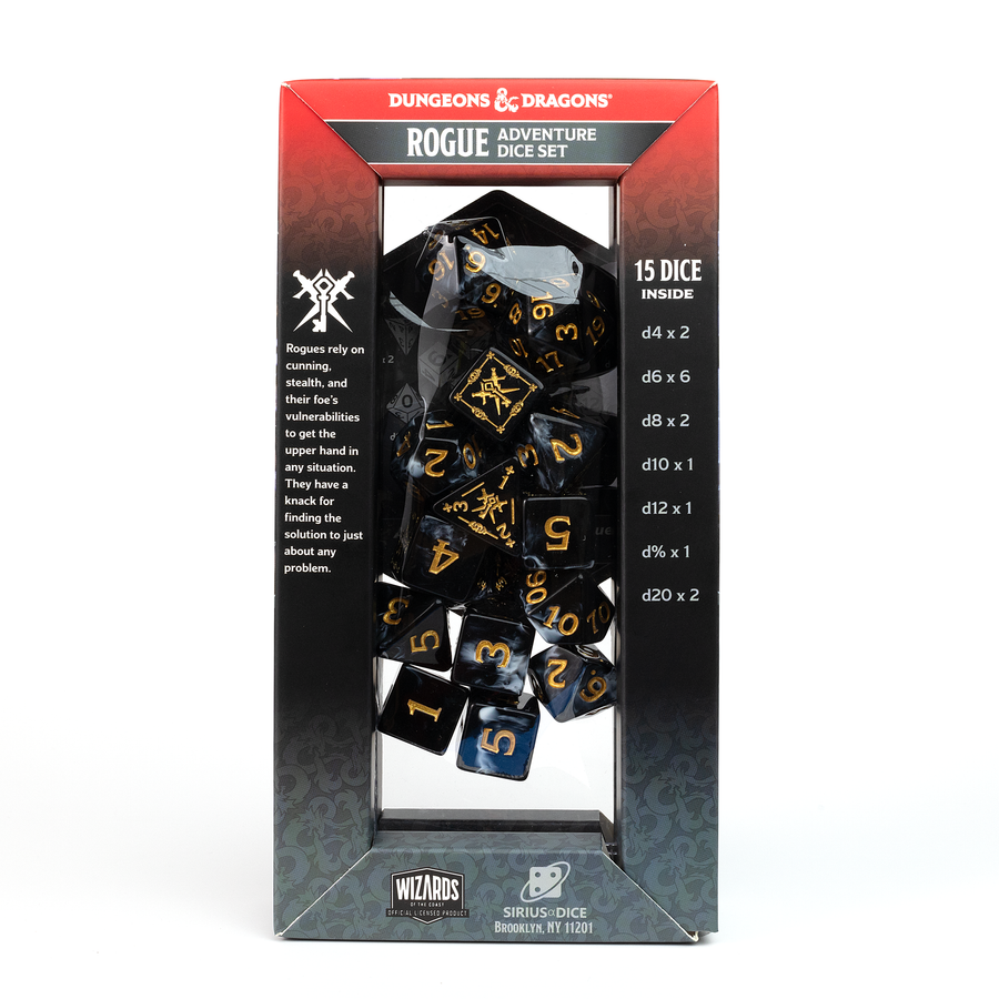 Dungeons & Dragons Adventure Dice by Sirius Dice - Rogue [Black]