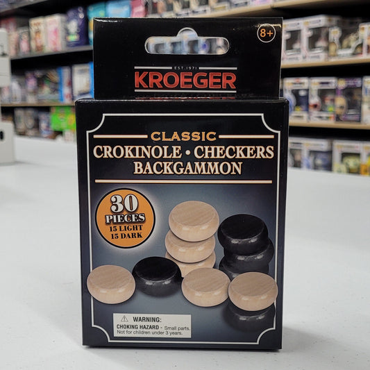 Wooden Game Pieces for Chess, Checkers or Crokinole Board Game