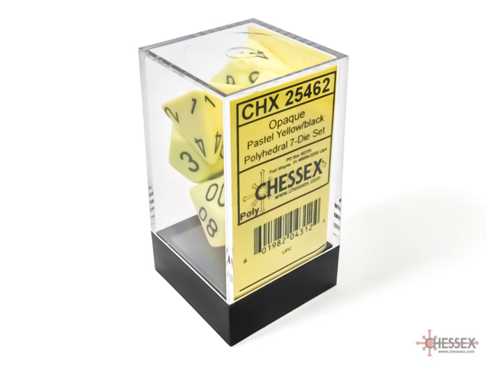 Chessex Pastel Yellow/Black Dice 7pc set (25462)