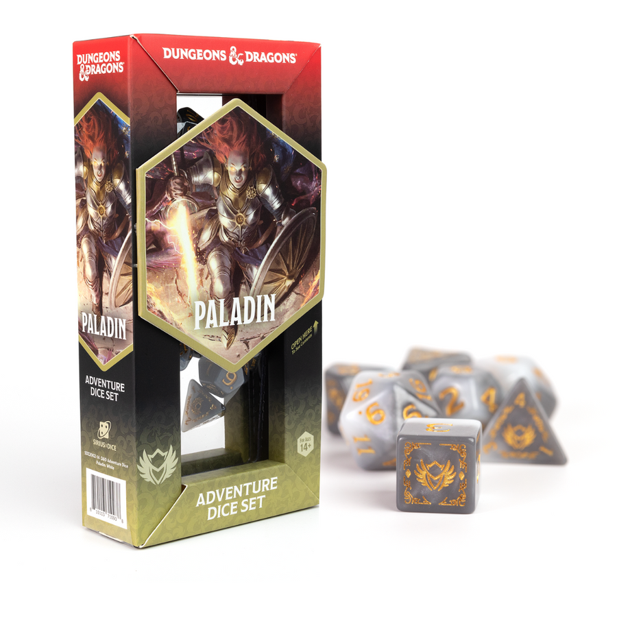 Dungeons & Dragons Adventure Dice by Sirius Dice - Paladin [White/Grey]