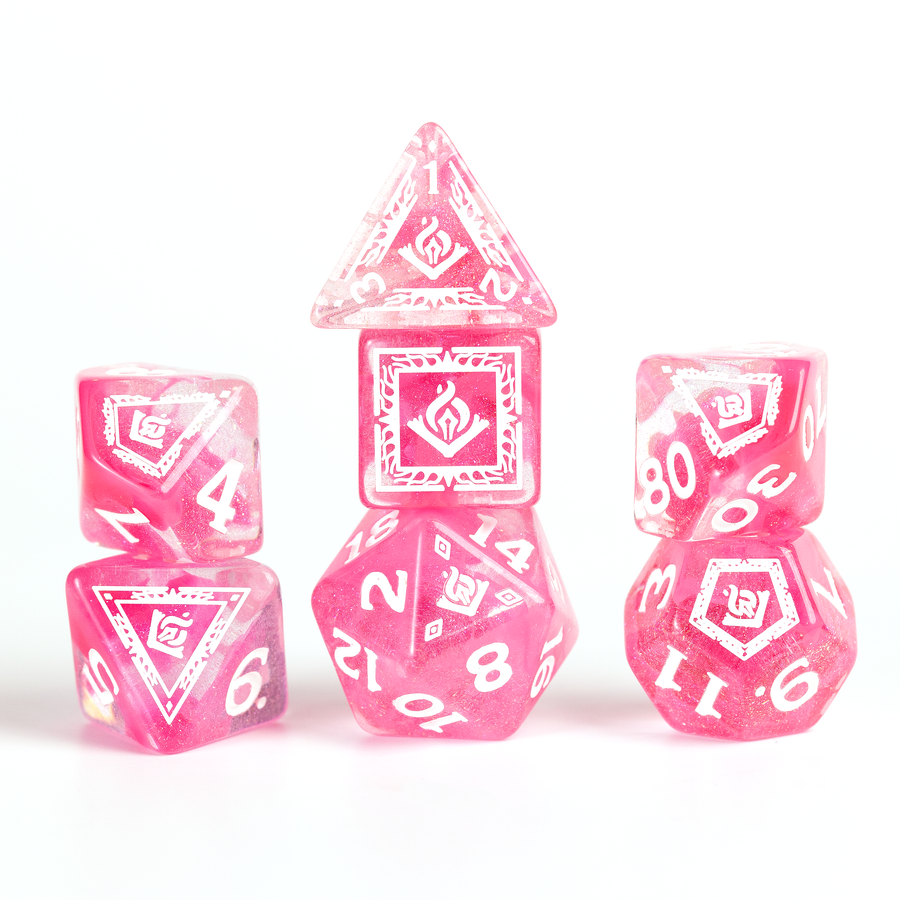 Dungeons & Dragons Adventure Dice by Sirius Dice - Wizard [Fushsia]