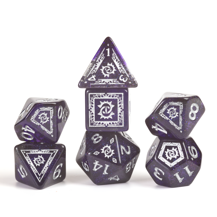 Dungeons & Dragons Adventure Dice by Sirius Dice - Warlock [Purple]