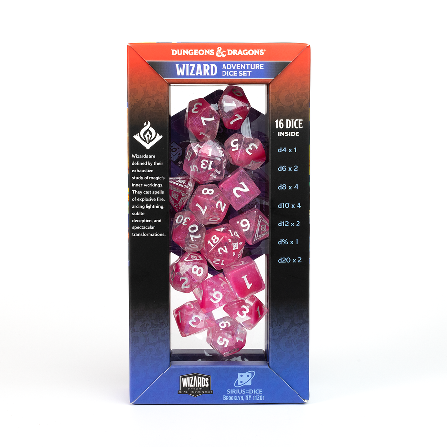 Dungeons & Dragons Adventure Dice by Sirius Dice - Wizard [Fushsia]
