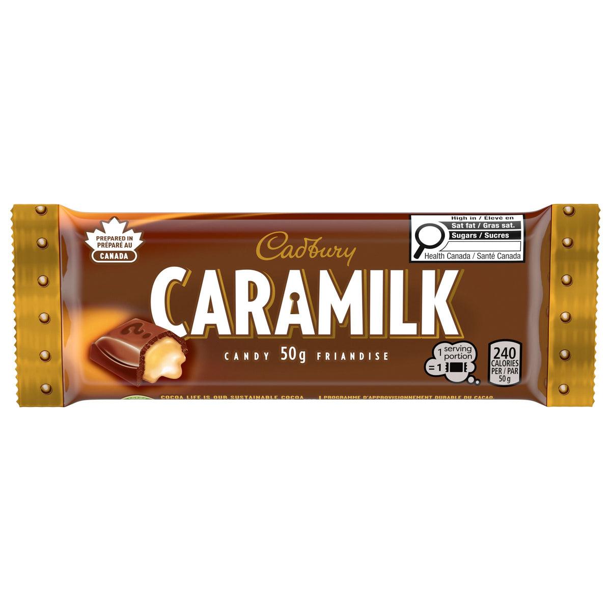 Cadbury CARAMILK Milk Chocolate Bar 50 g package