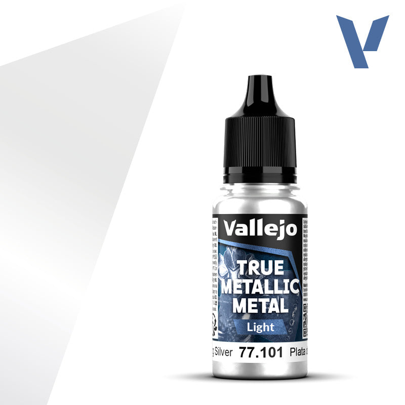 Vallejo True Metallic Metal: Sterling Silver (Light) – 18 ml [77.101]
