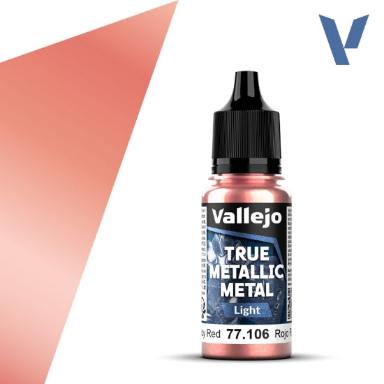 Vallejo True Metallic Metal: Ruby Red (Light) – 18 ml [77.106]