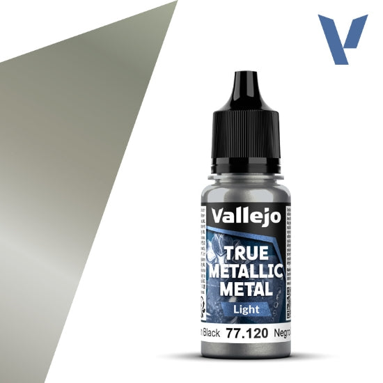 Vallejo True Metallic Metal: Obsidian Black (Light) – 18 ml [77.120]