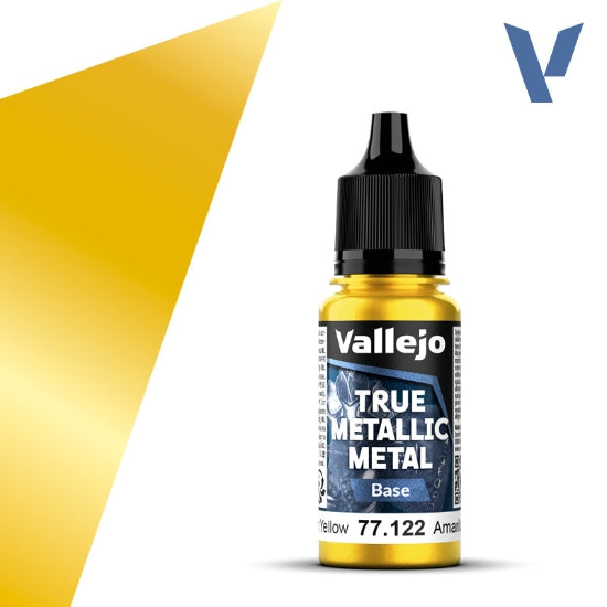Vallejo True Metallic Metal: Radiant Yellow (Base) – 18 ml [77.122]