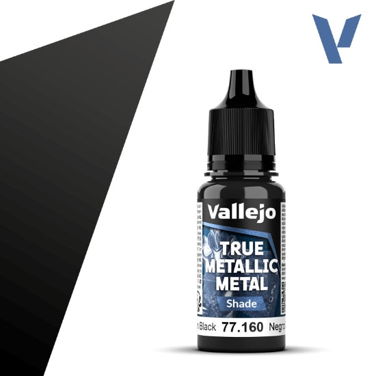 Vallejo True Metallic Metal: Obsidian Black (Shade) – 18 ml [77.160]