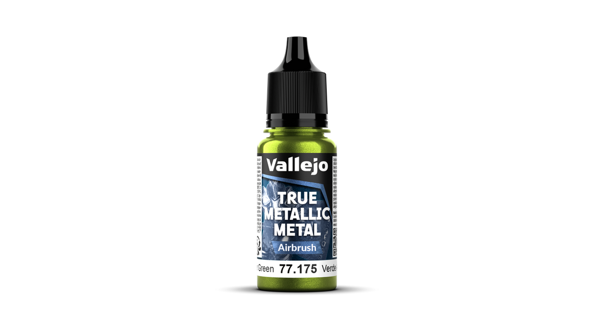 Vallejo True Metallic Metal: Amber Green (Airbrush) – 18 ml [77.175]