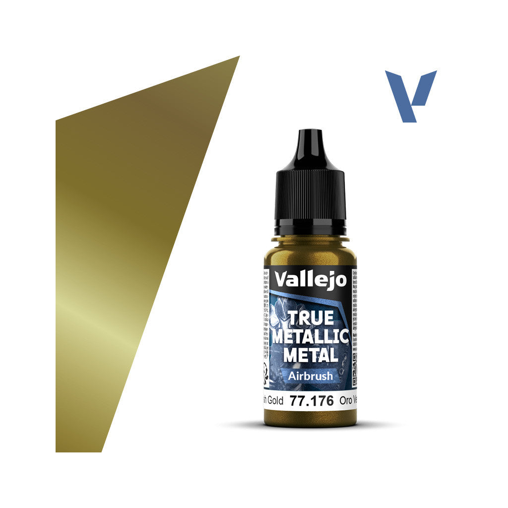 Vallejo True Metallic Metal: Greenish Gold (Airbrush) – 18 ml [77.176]