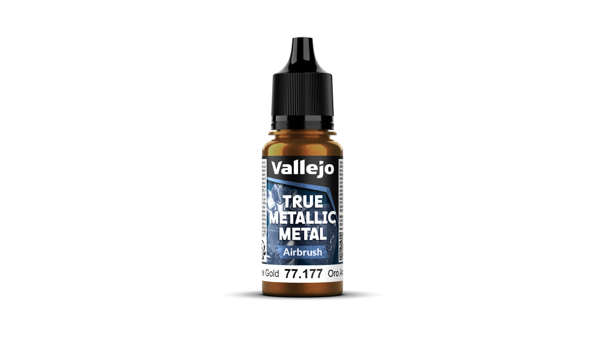 Vallejo True Metallic Metal: Arcane Gold (Airbrush) – 18 ml [77.177]