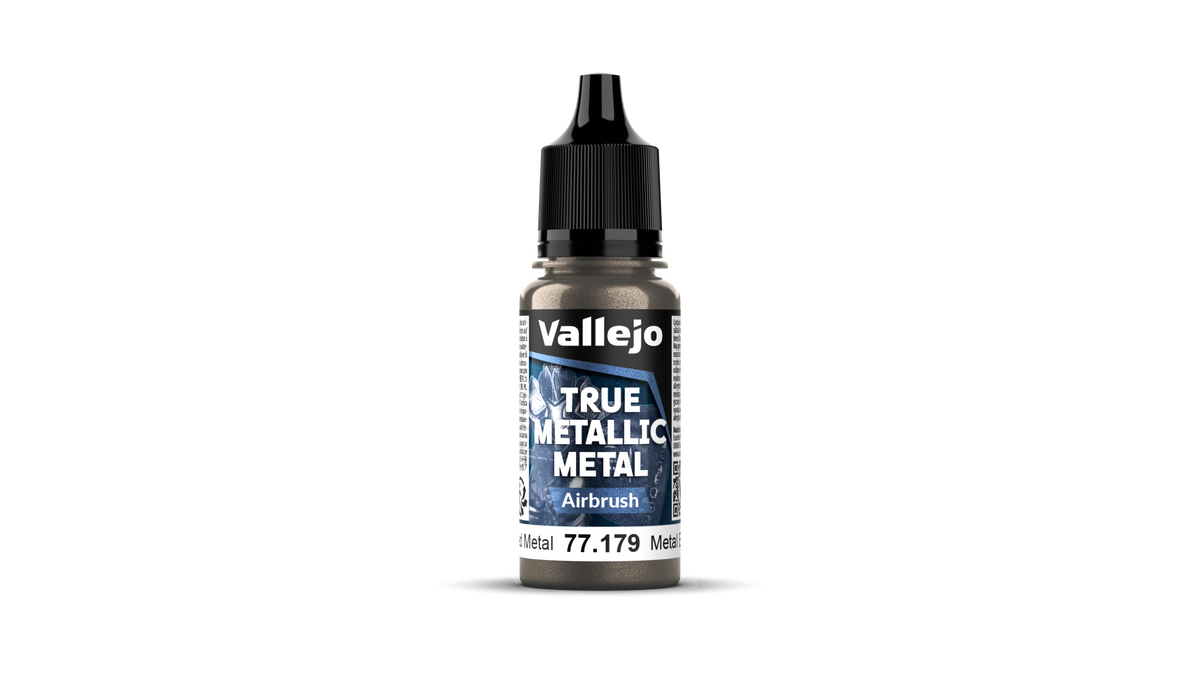 Vallejo True Metallic Metal: Aged Metal (Airbrush) – 18 ml [77.179]