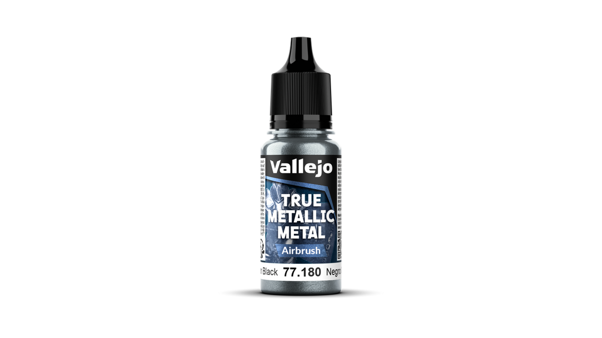 Vallejo True Metallic Metal: Obsidian Black (Airbrush) – 18 ml [77.180]