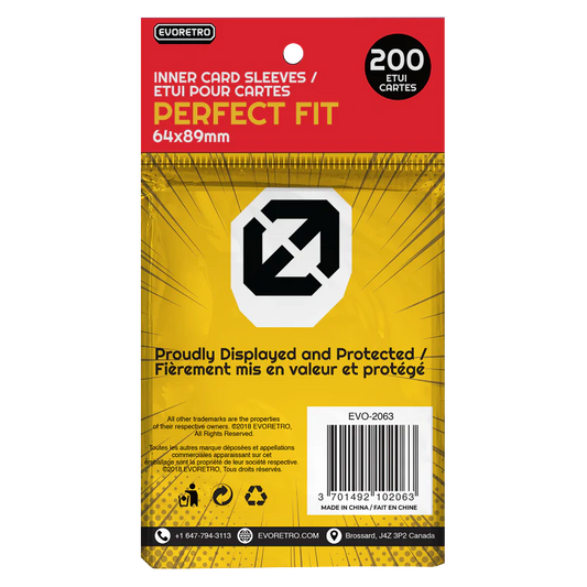 EVORETRO Perfect Fit Card Sleeves 64mmx89mm (pack of 200 sleeves)