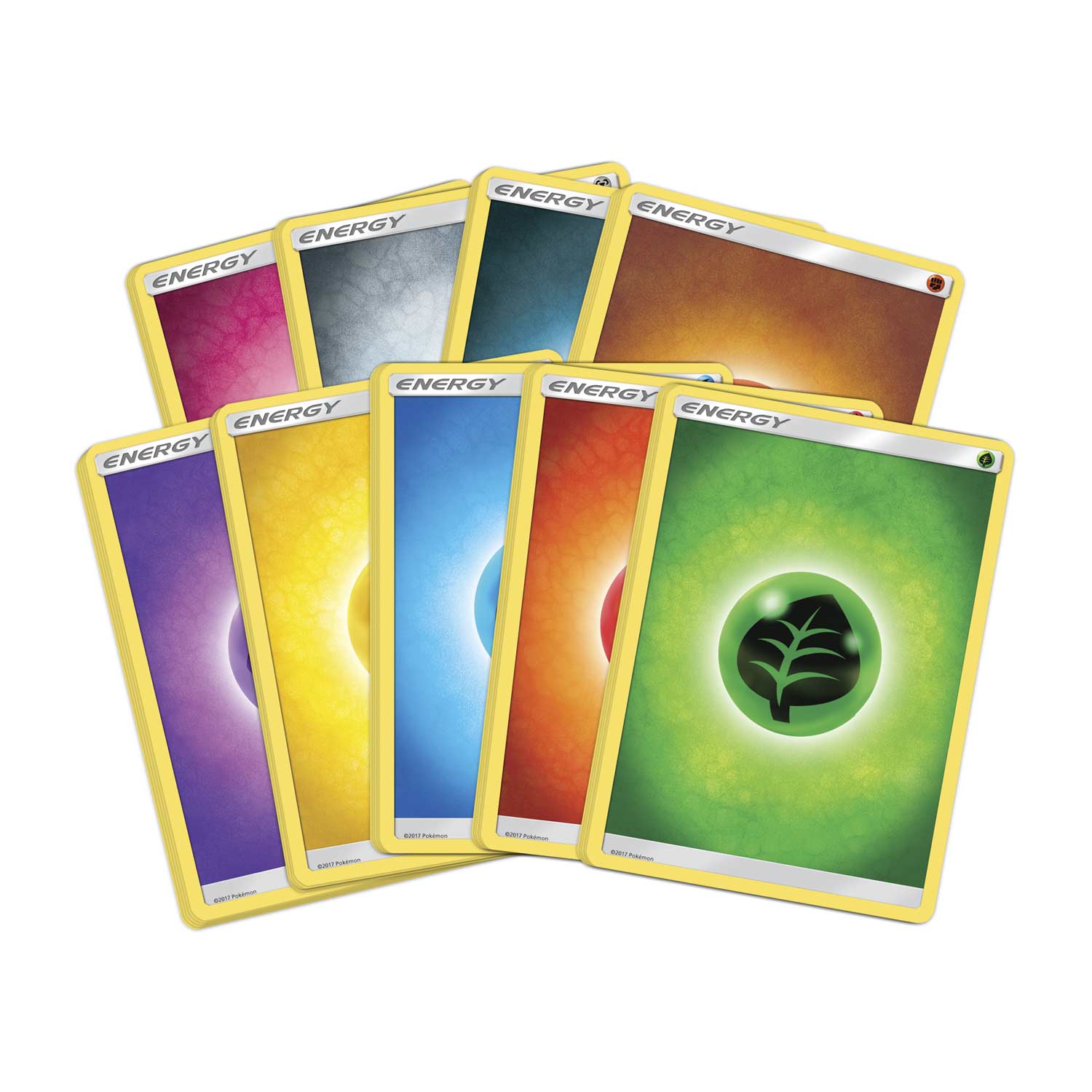 Image showing various energies that are included (in bulk quantity) in the elite trainer box.