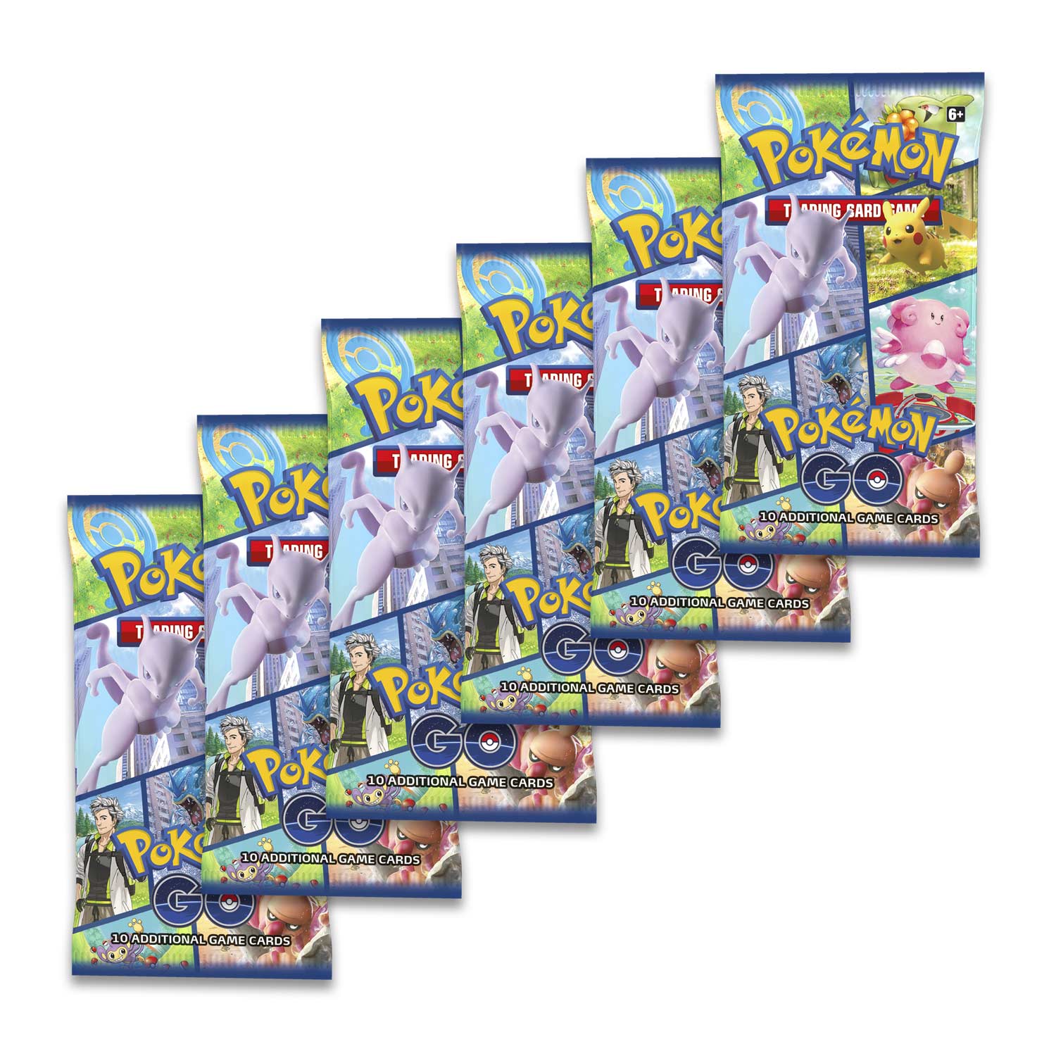 6 packs of pokemon go are included in this collection.