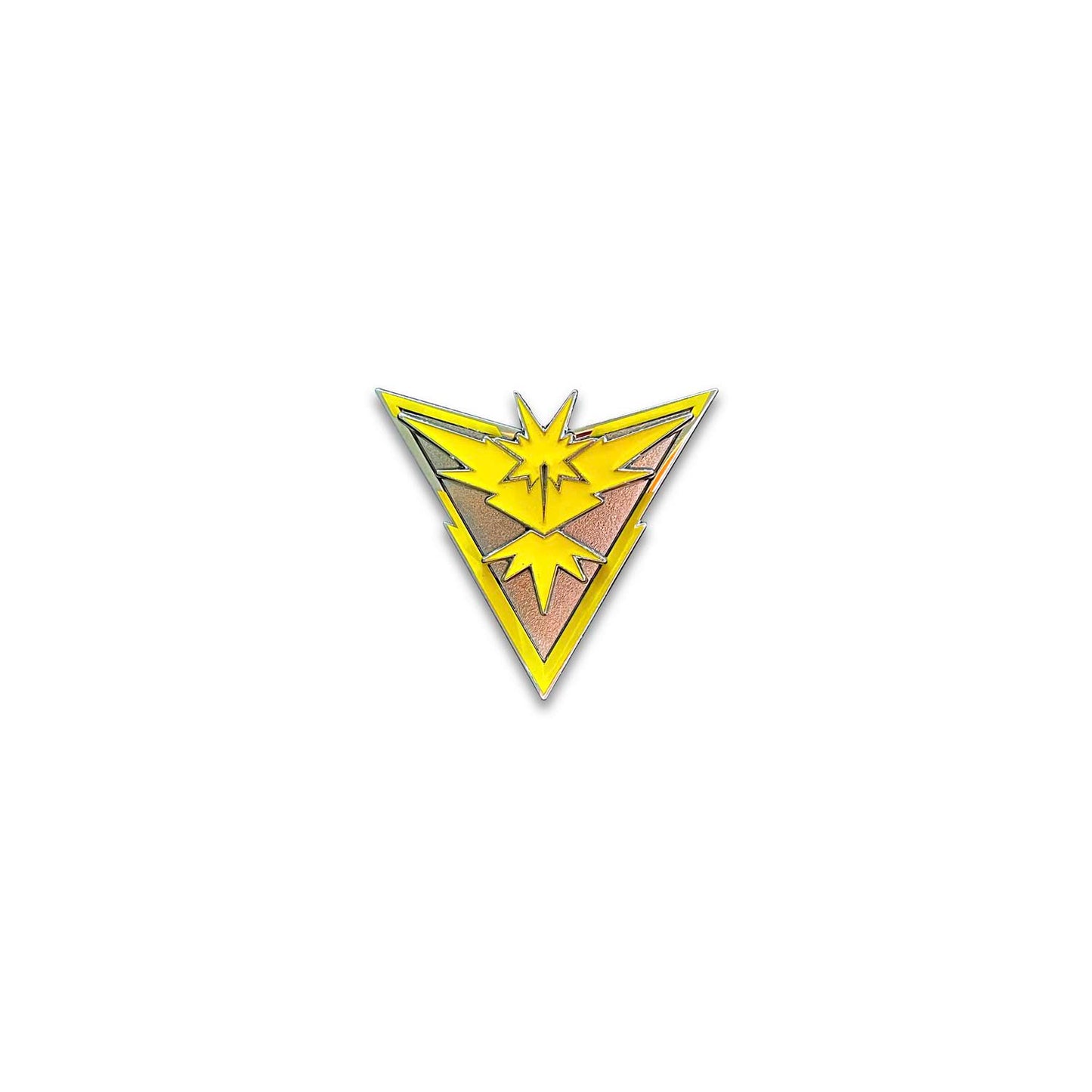 Sample pin included in box. This one is the yellow deluxe pin featuring Zapdos from Team Instinct. 