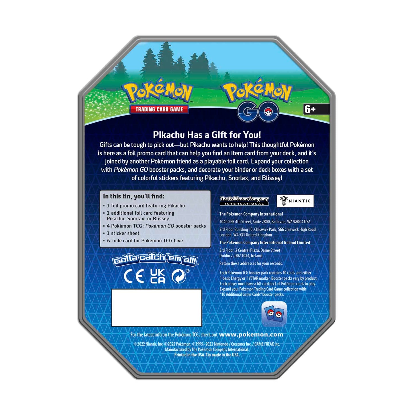 Pokémon TCG: Pokémon Go Gift Tin (Pikachu, Snorlax, Blissey)