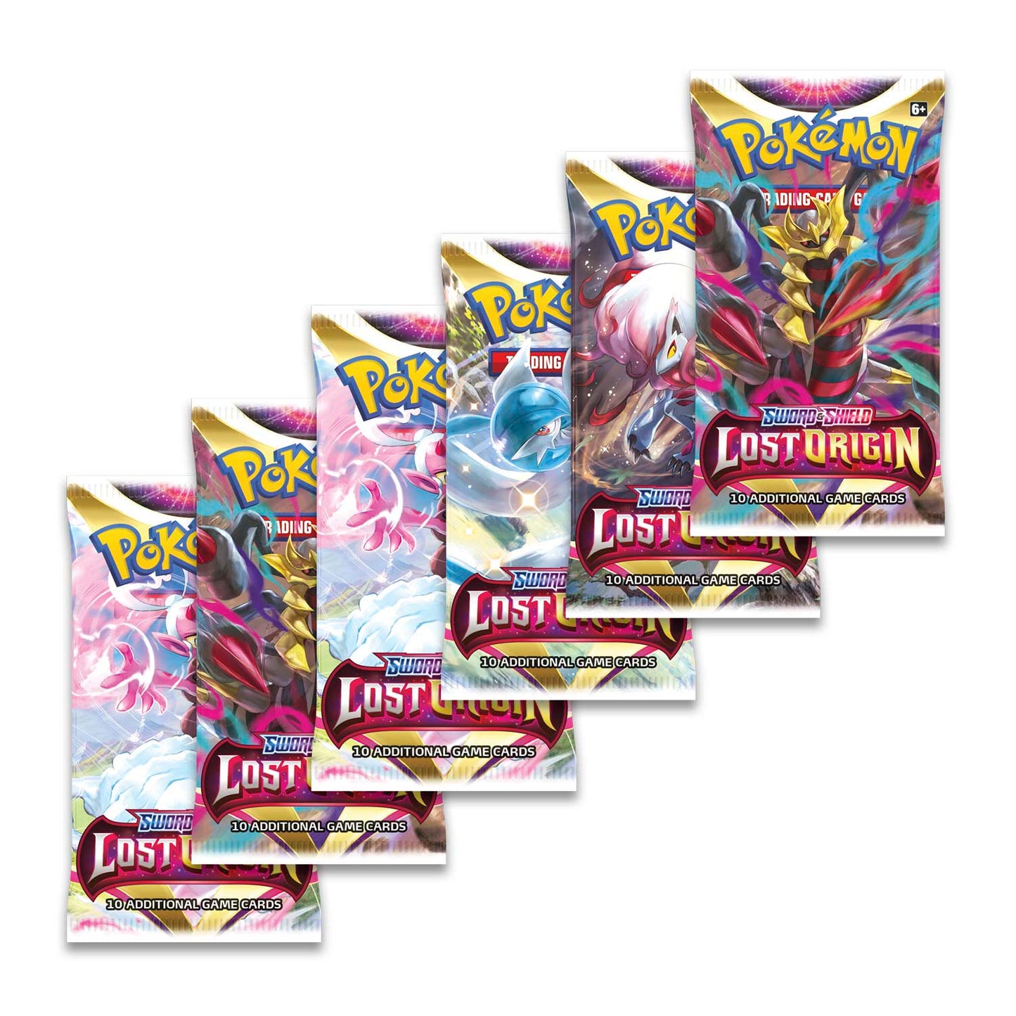 example of packs included. art shown includes giratina, zoroark, enamorus, and gardevoir