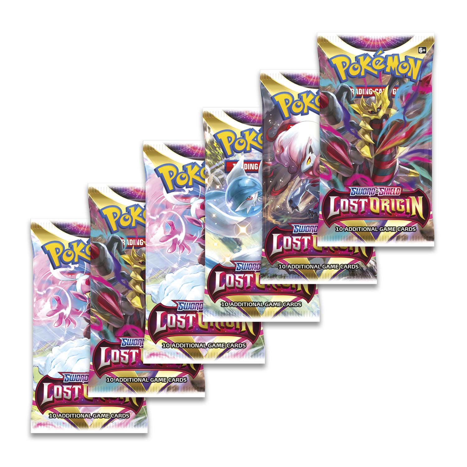 example of packs included. art shown includes giratina, zoroark, enamorus, and gardevoir