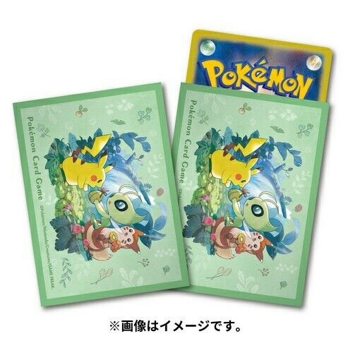 Pokémon Card Game | Japan-Exclusive Gift of the Forest (Pikachu & Celebi) Sleeves (Pack of 64)